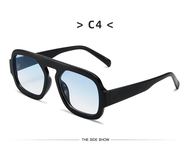Mode quadratische Sonnenbrille Frauen neue Retro schwarz braun dicken Rahmen Pilot Sonnenbrille Frau Chic Polygon Leopard Shades UV400 – Detail 13