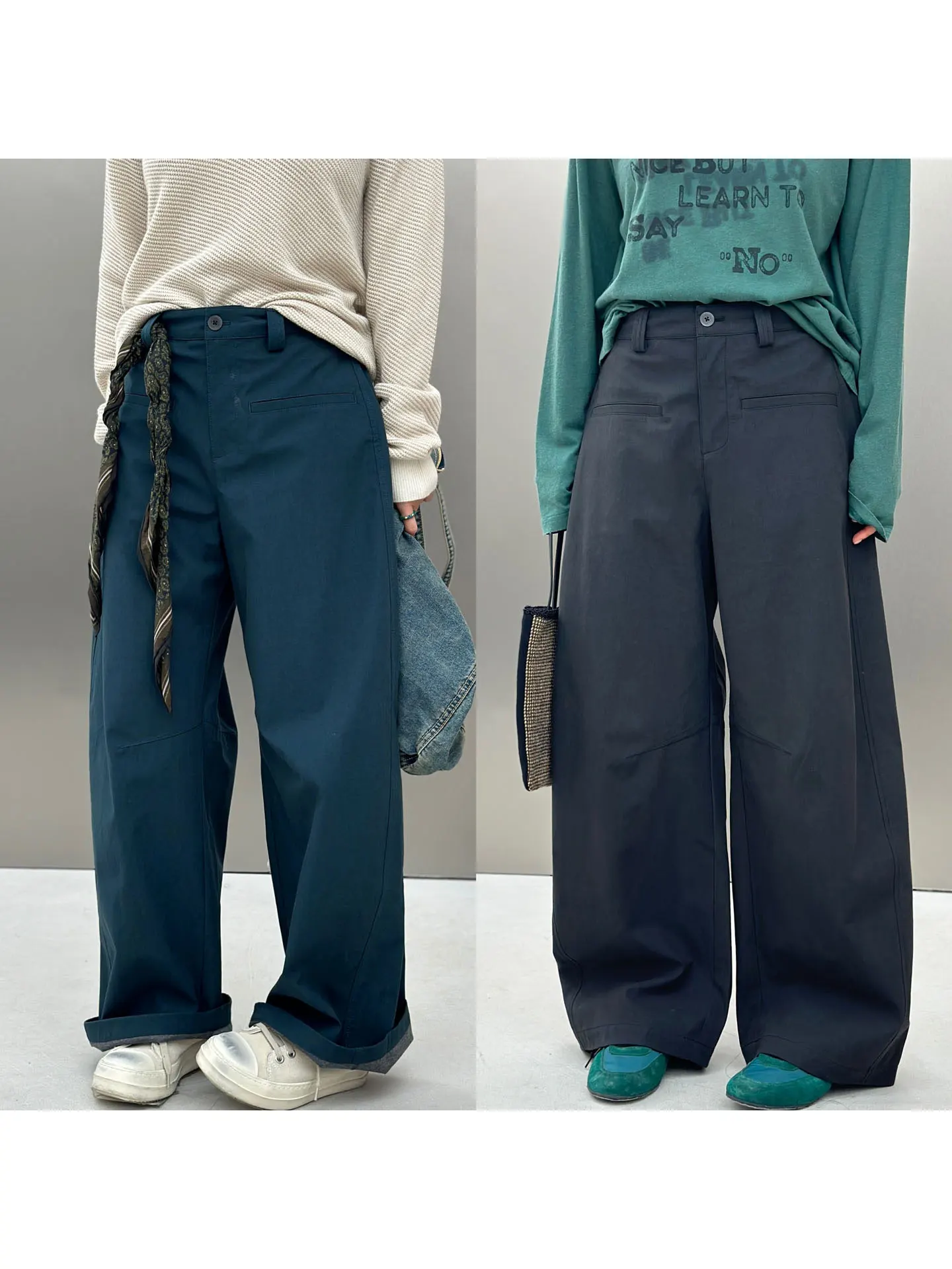 

mat Pure Cotton Wide Leg Casual Long Pants Women's Scythe Pants High Waist Autumn New Arrival Bodhl Ladies Casual T...