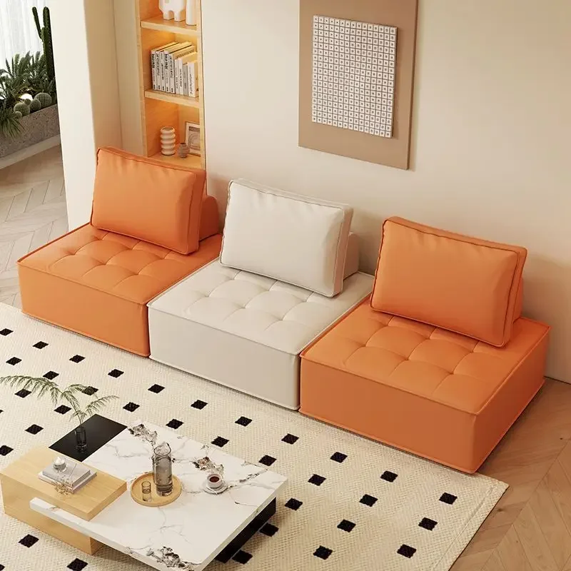 Tofu block small apartment rental bedroom tatami Japanese single Internet celebrity leisure lazy fabric sofa combination