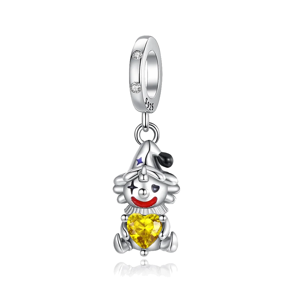 Popular Fashion DIY925 Silver Pendant Clown Bead Charm String Pendant Suitable for Bracelet, Necklace, Pendant Jewelry