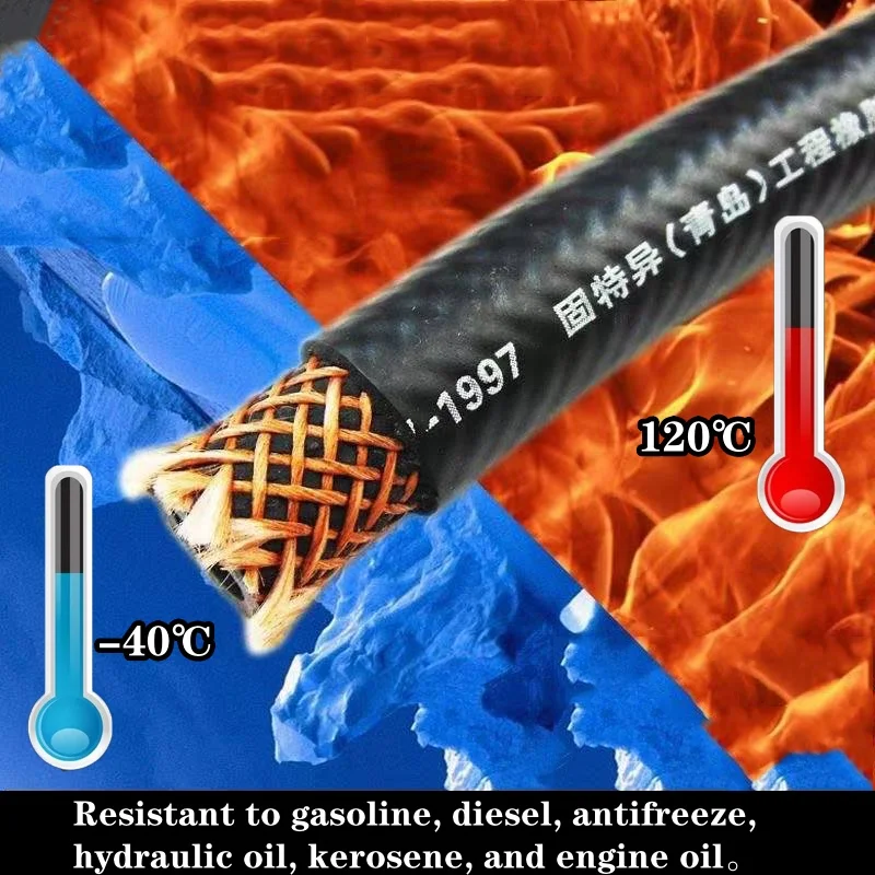 Oil Resistant Pipe ID4-25mm Petrol Diesel Oil Resistant Flexible Rubber Tube Thickened Heat Resistant Multipurpose Pressure Pipe