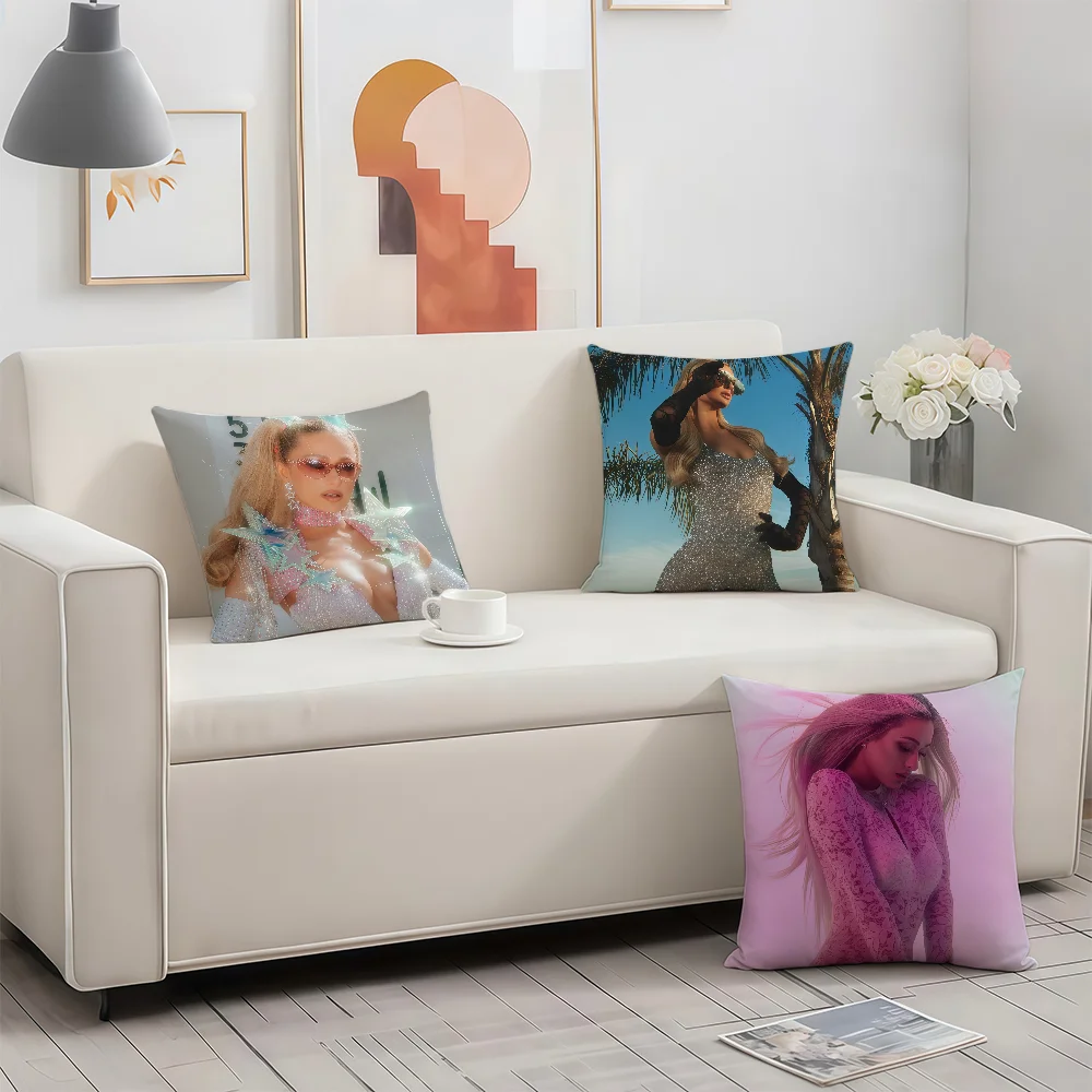 

Чехол для подушки с изображением певицы и актрисы П-Парис Хилтон, подарки на день рождения и годовщину, двусторонний чехол для подушки с принтом и застежкой-молнией, мягкое постельное белье.