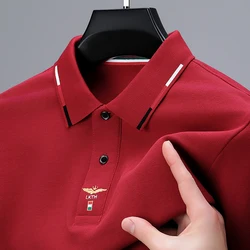 2024 Men's Spring and Autumn High End Brand Long Sleeved Polo Shirt T-shirt Exquisite Embroidery Solid Color Fashion Casual Top