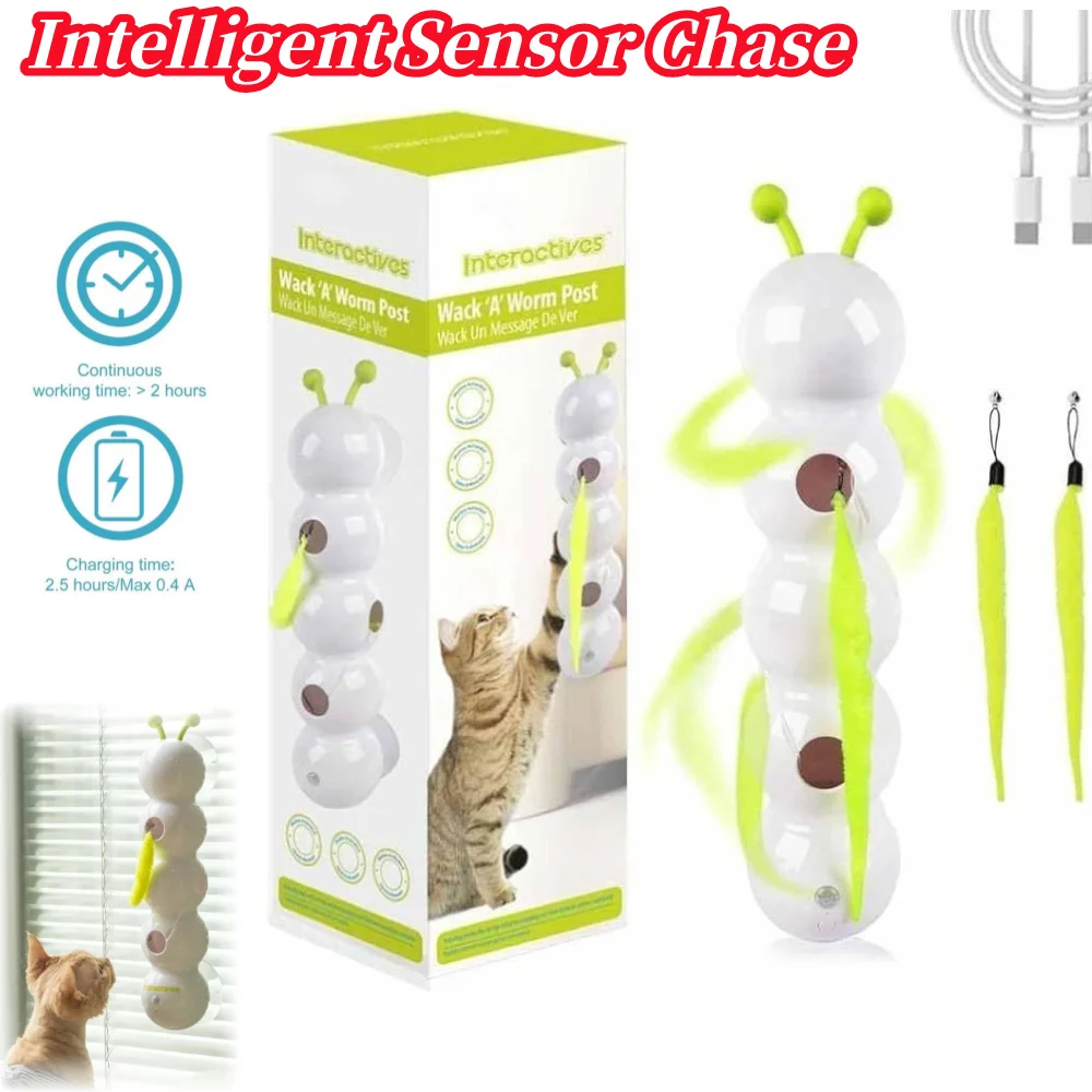 

Caterpillar Interactive Cat Toy Motion Activated Kitten Toy Rechargeable Automatic Cat Toy for Bored Indoor Cats