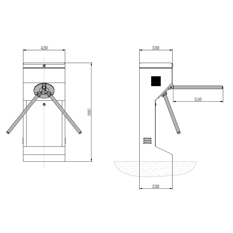 Practical Hot Sale Vertical Tripod Turnstile Qr Code Scanner Bar Code Reader Tripod Turnstile with Best Quality