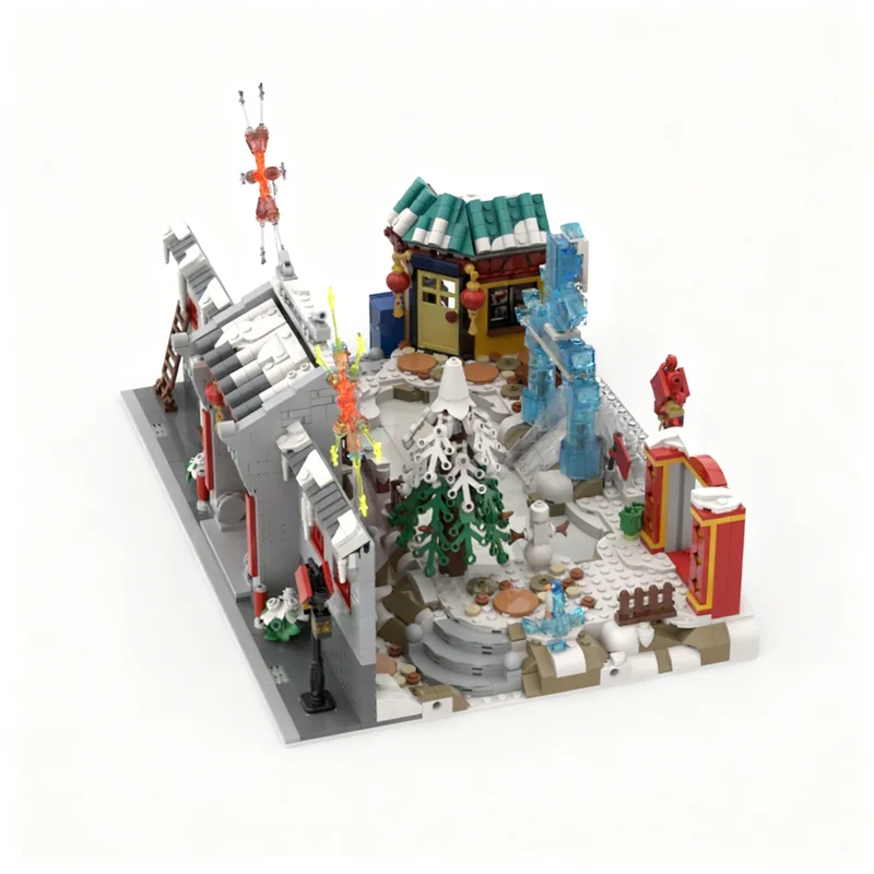 2056pcs MOC Ice Rink Modular Streetscape Model Building blocks Construction Christmas gifts toy creative DIY idea Kids