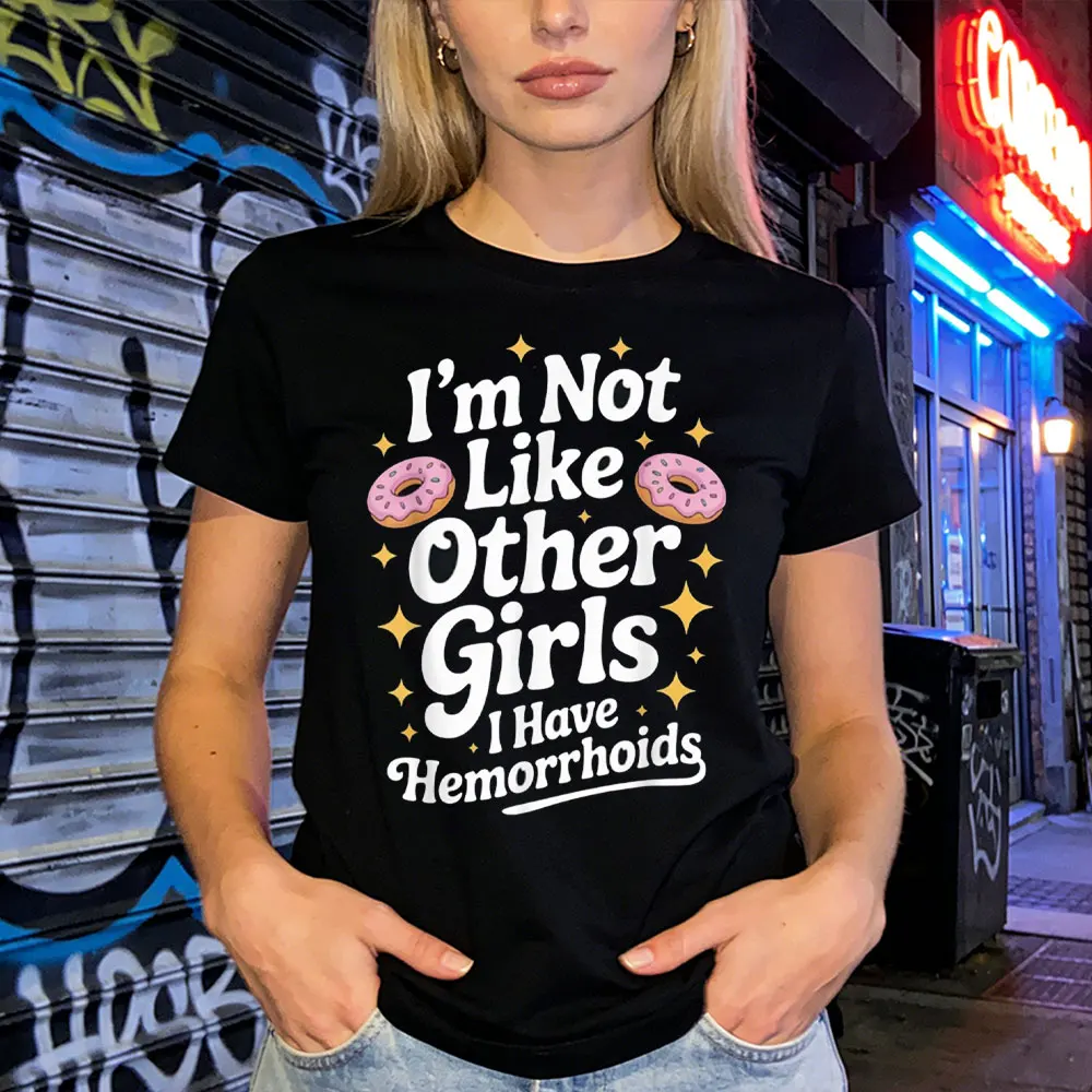 Embarrassing Shirt Hemorrhoids Inappropriate Adult Humor T-Shirt Women Funny Clothes Unisex Graphic Loose Casual Tees
