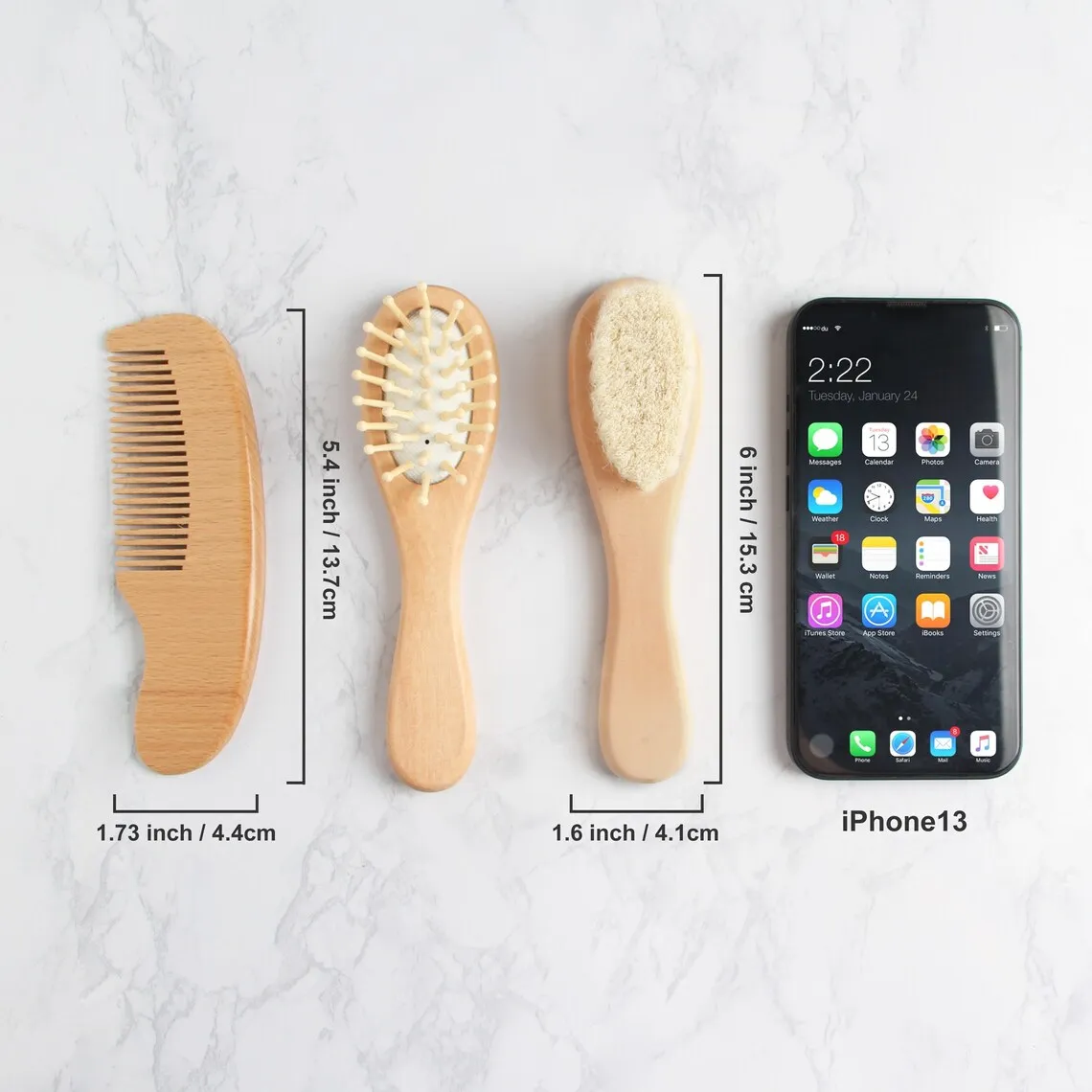 Personalized Baby Wooden Hair Brush and Comb Set of 3,Custom Engraved Keepsake Gift For Newborn,Baby Shower Gift For Baby