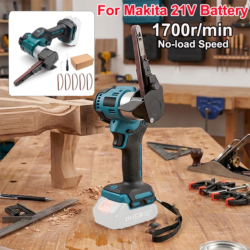 

For Makita 21V Battery Brushless Electric Mini Belt Sander 1700r/min Angle Grinder Cordless Belt Sander Polisher Power Tool