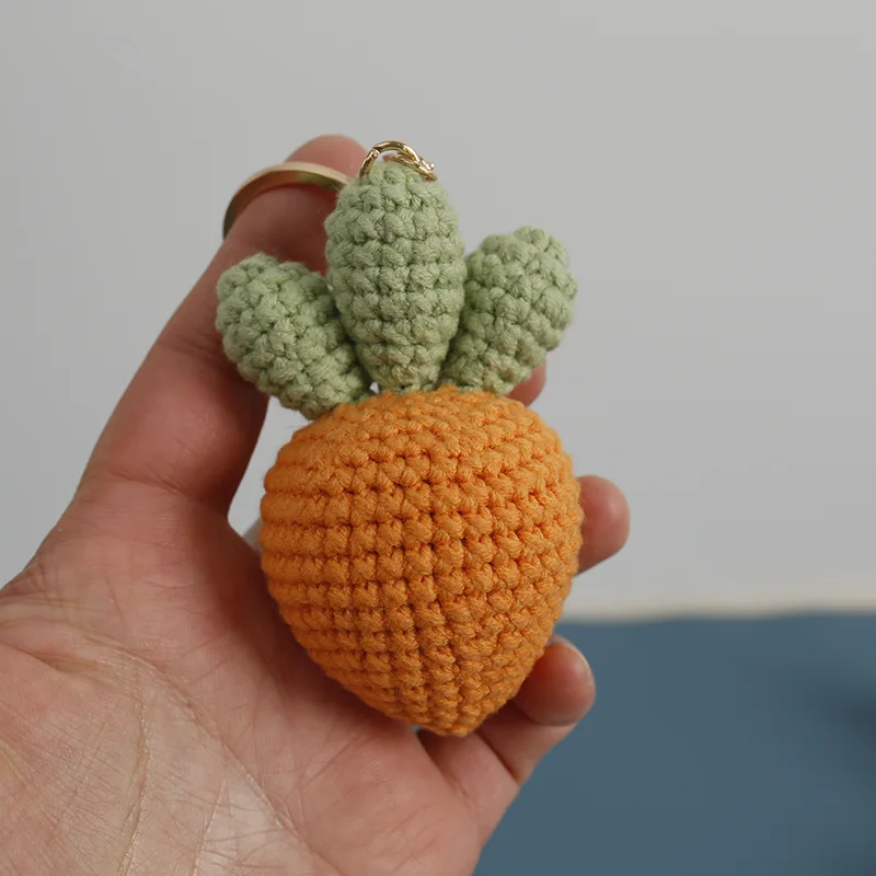 Pingente Cenoura Criativa Mão-Tecido, Lã Crochet Fruit, Acessórios Cute Bag, Encanto do telefone móvel, Presente da personalização