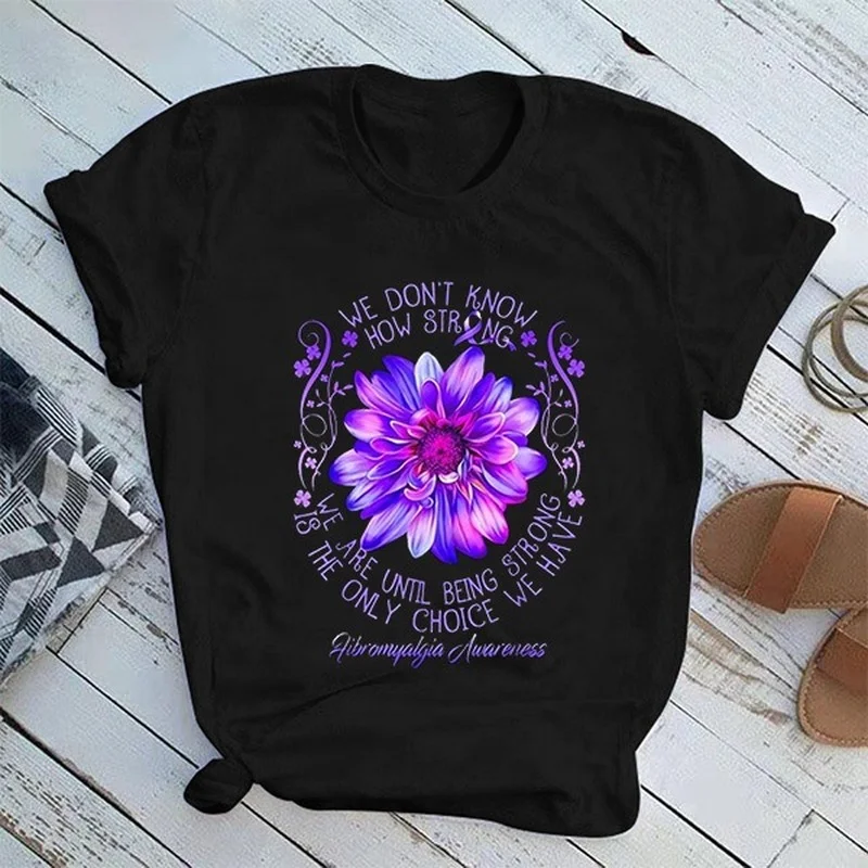 Purple Sunflower Letter Print T Shirt Women Short Sleeve O Neck Loose Tshirt Summer Women Causal Tee Shirt Tops Camisetas Mujer