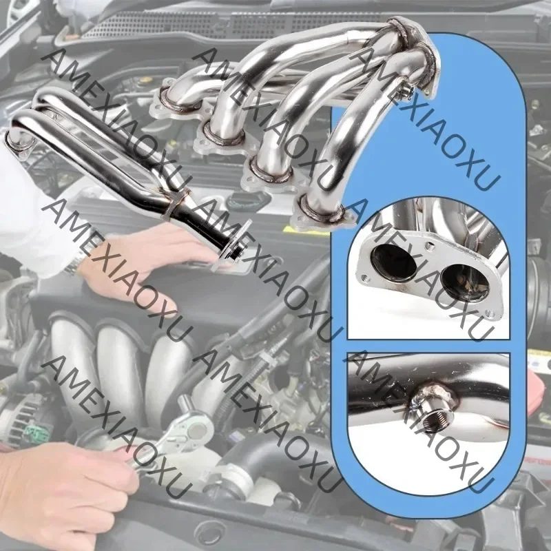 Stainless Exhaust Manifold Header for 88-00 Honda Civic D-series EJ/EG/EH/EK D15/ D16 SOHC l4