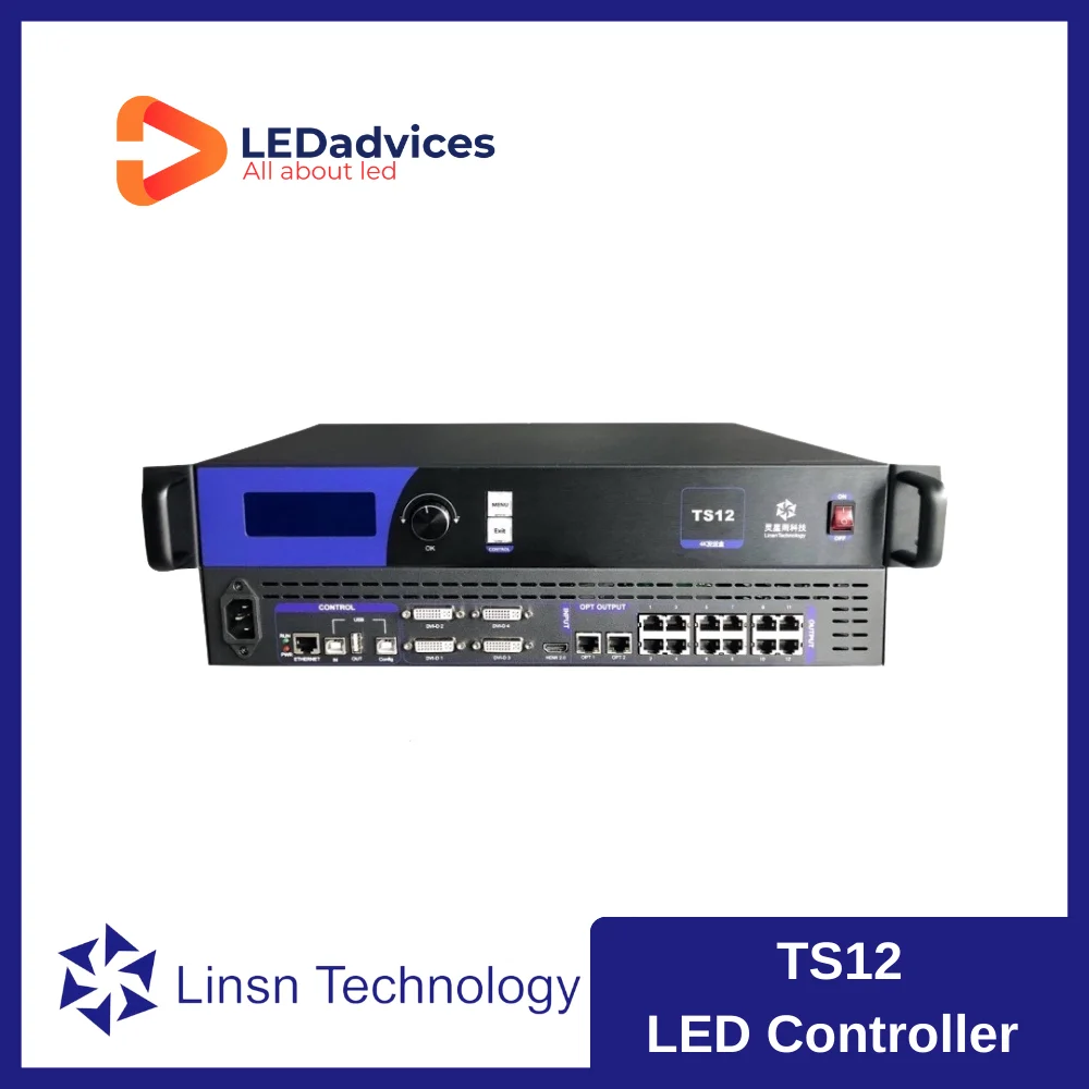 Linsn TS12 LED Screen Controller Supports 7.8 Million Pixels For Meeting Ultra-long or Ultra-large LED Display Requirements