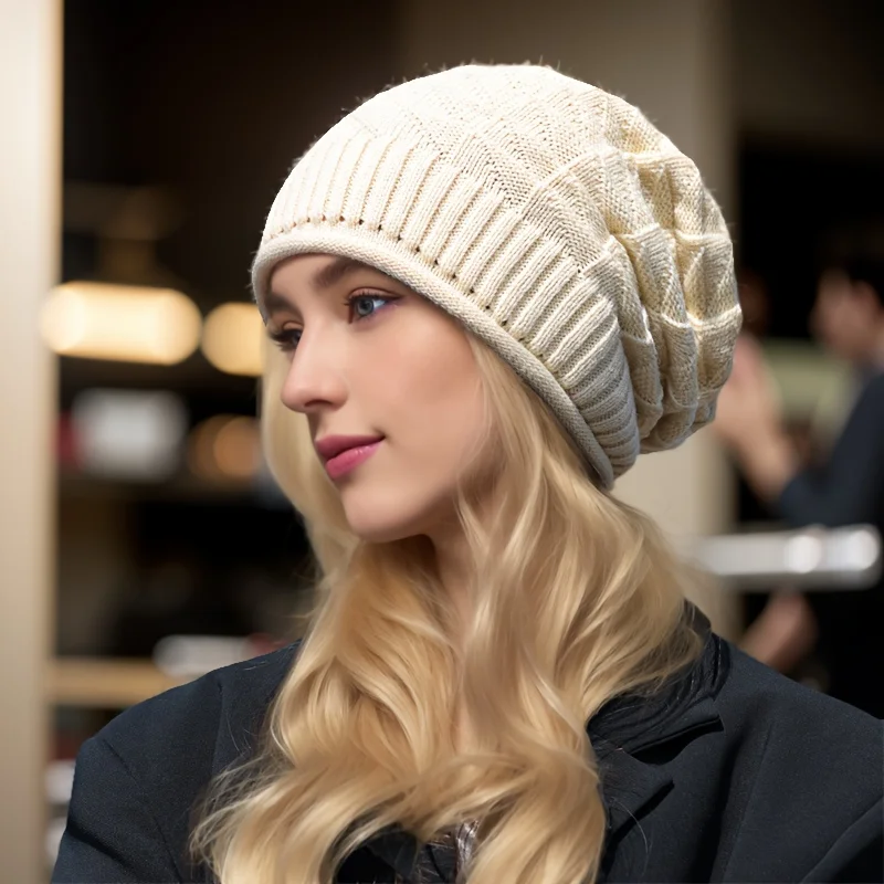 Örgü bere kış şapka termal kalın Polar Polar kar kafatası kap erkekler ve kadınlar için sonbahar şapka artı kadife buğday örme şapka