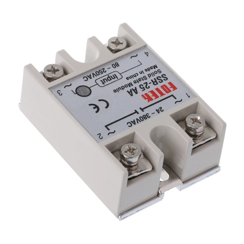 Solid State Relay Module SSR-25 AA 25A 250V 80-250V AC Input 24-380V AC Output