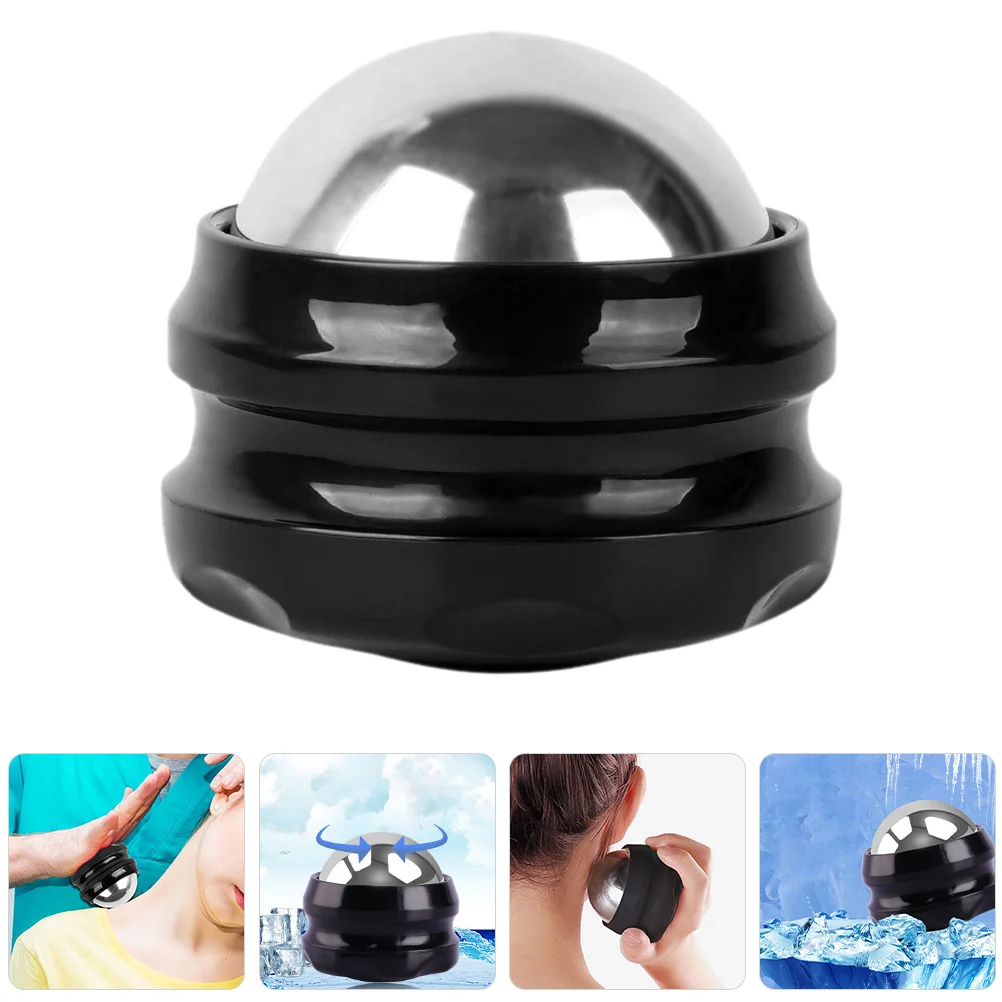 

Ice Rolling Manual Stainless Steel Massage Ball Compress Cold Low Temperature Fitness Muscle Strain Recovery (black Base)