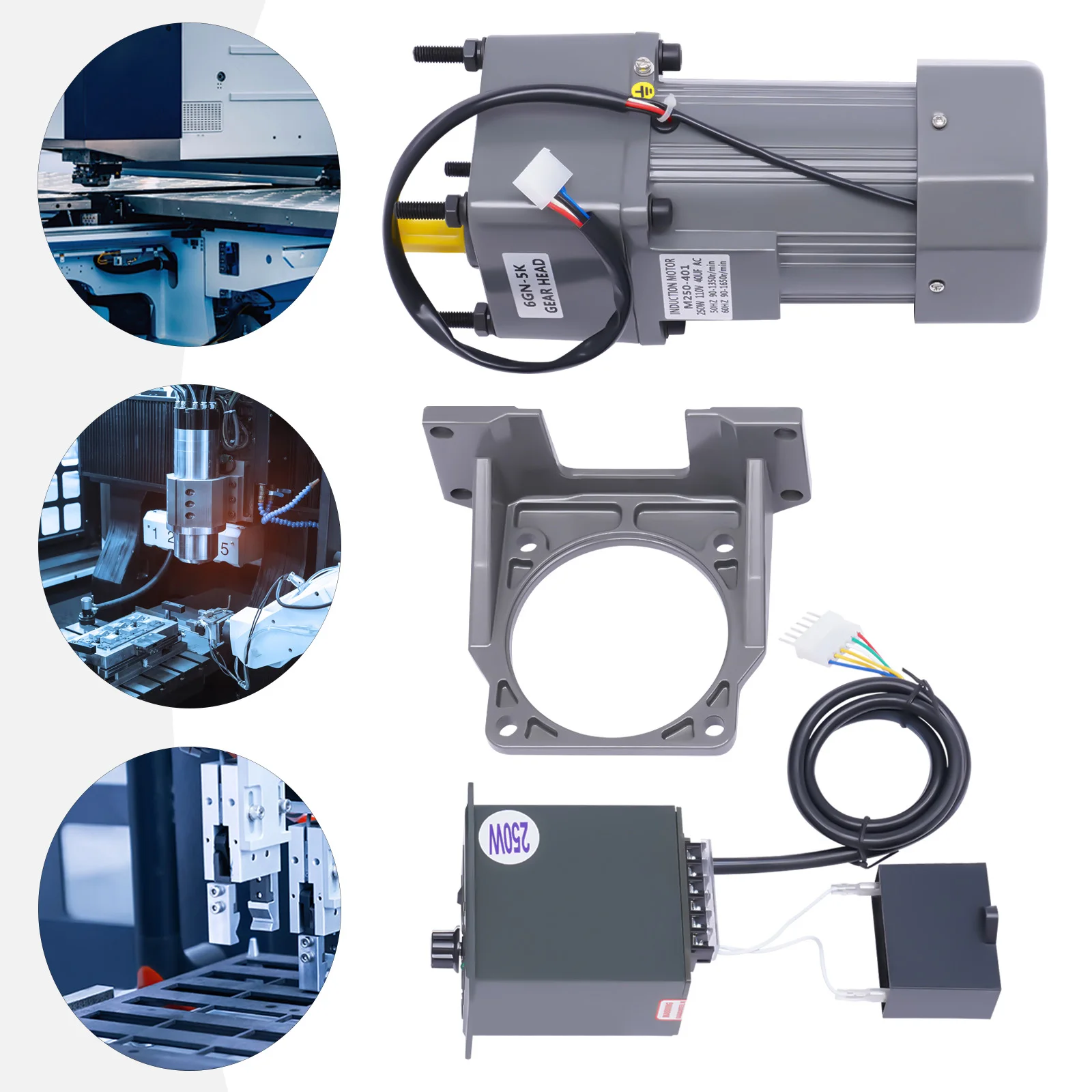 AC High Torque Motor,250W Electric Single-Phase Motor Reversible Motor with Variable Speed