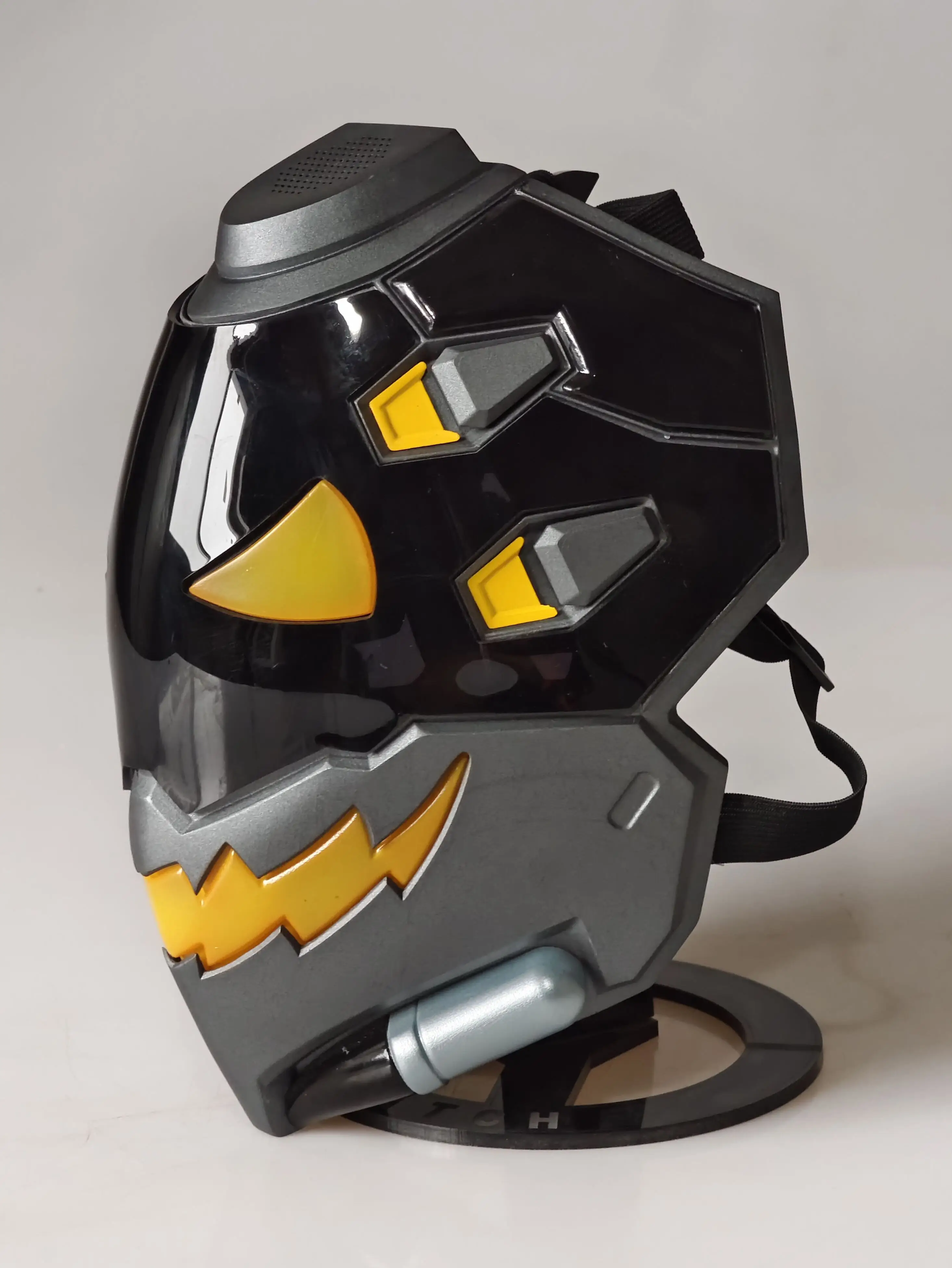 Overwatch Cosplay Halloween kask Arylic Ana Amari świecąca maska skóra dzierzb maska z lampką LED FRP Ana Amar maska ducha rekwizyty