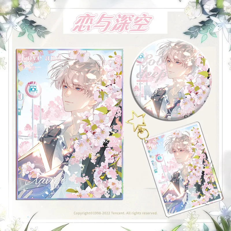 Anime Double Flash Cartoon Emblema Keychain, Amor e Deepspace, Sylus Zayne, Rafayel, Anime, Papel Colorido Acrílico, Presente de Natal