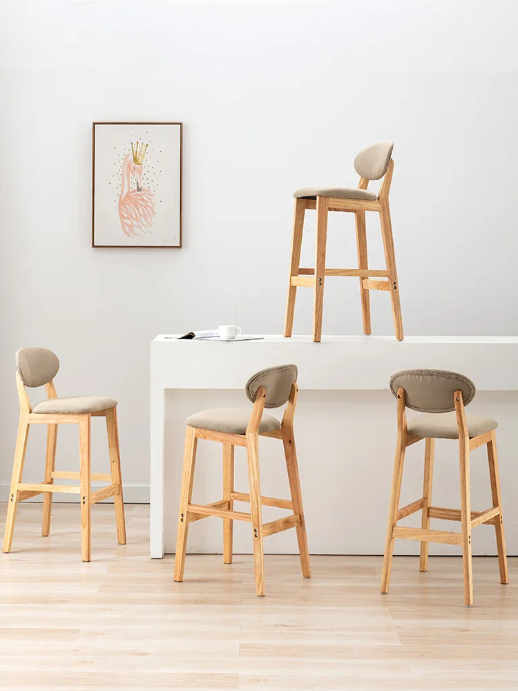 Cadeira moderna Minimalista de madeira maciça Bar, fezes, Home Stool