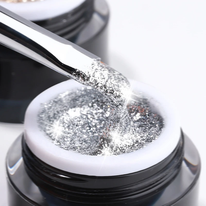 Vendeeni 4 Kleur/Set Goud Zilver Hoge Dichtheid Fijne Poedergel Nagellak Uv Led Glitter Platina Schilderij Manicure Lak