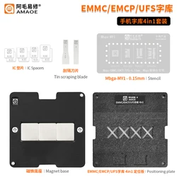 Suit to AMAOE Amao Yixiu 4 in 1 mobile phone font set EMMC tin station /BGA153/169/254/221/ steel mesh