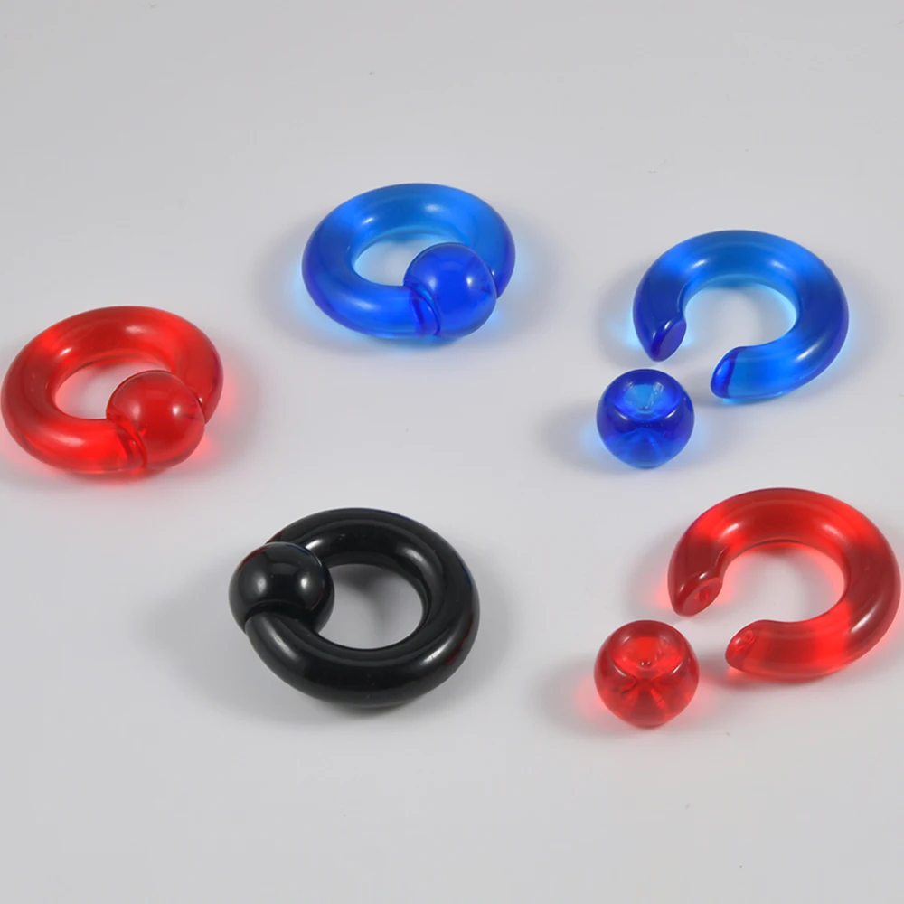 1/9PCS Acrylic BCR Captive Bead Rings Septum Clickers Ear Plugs Tunnel Big Large Size Nose Nipple Ring Piercing Body Jewelry