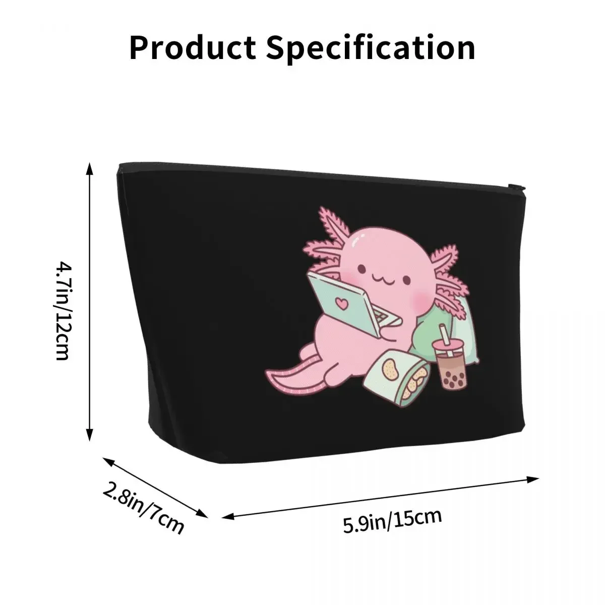 Cute Chilling Axolotl Travel Cosmetic Bag Makeup Bag Lipstick Bag Cosmetic Case Cosmetics Organizer For Women Ladies Gift