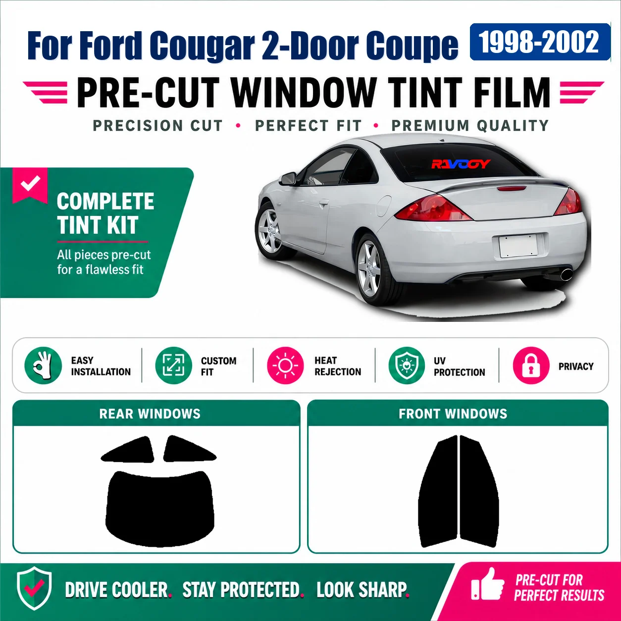 for-ford-cougar-2-door-coupe-1998-2002-window-tint-film-tailored-front-window-rear-window-ravooy-heat-reject