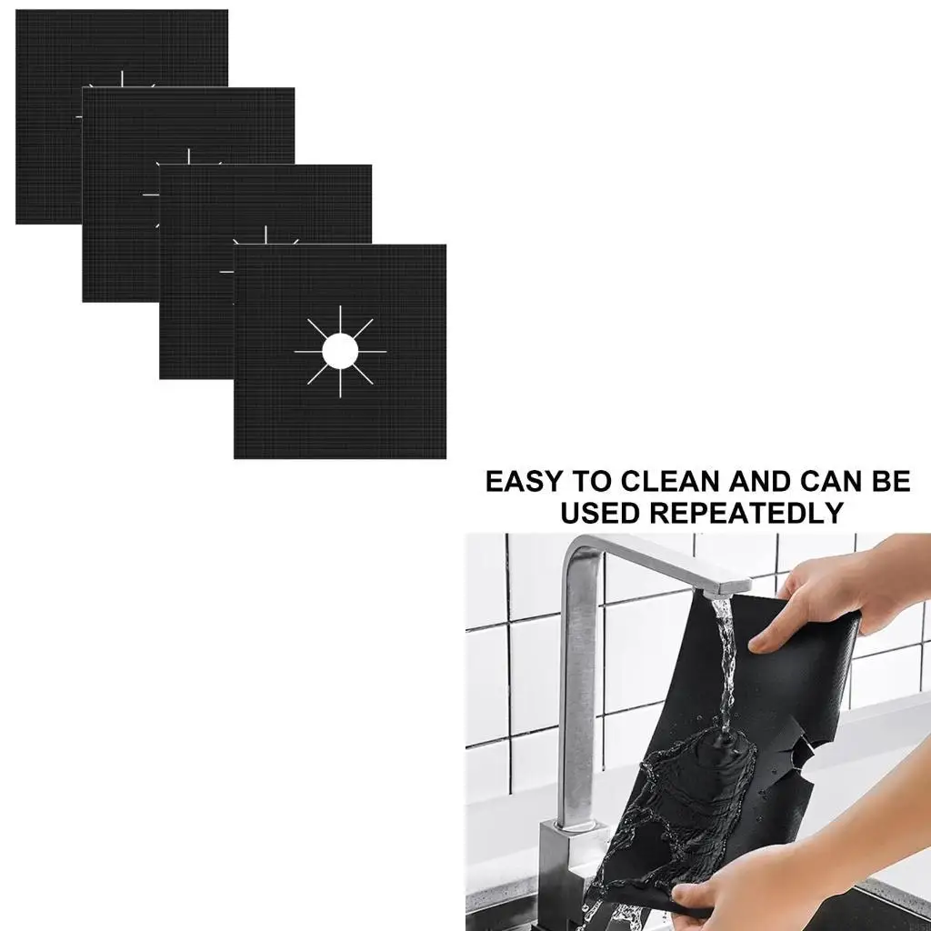 

4/16PCS Gas Cooktop Guards, 0.12mm Reusables Burners Covers Protectors Against Spills and Splatters B95B