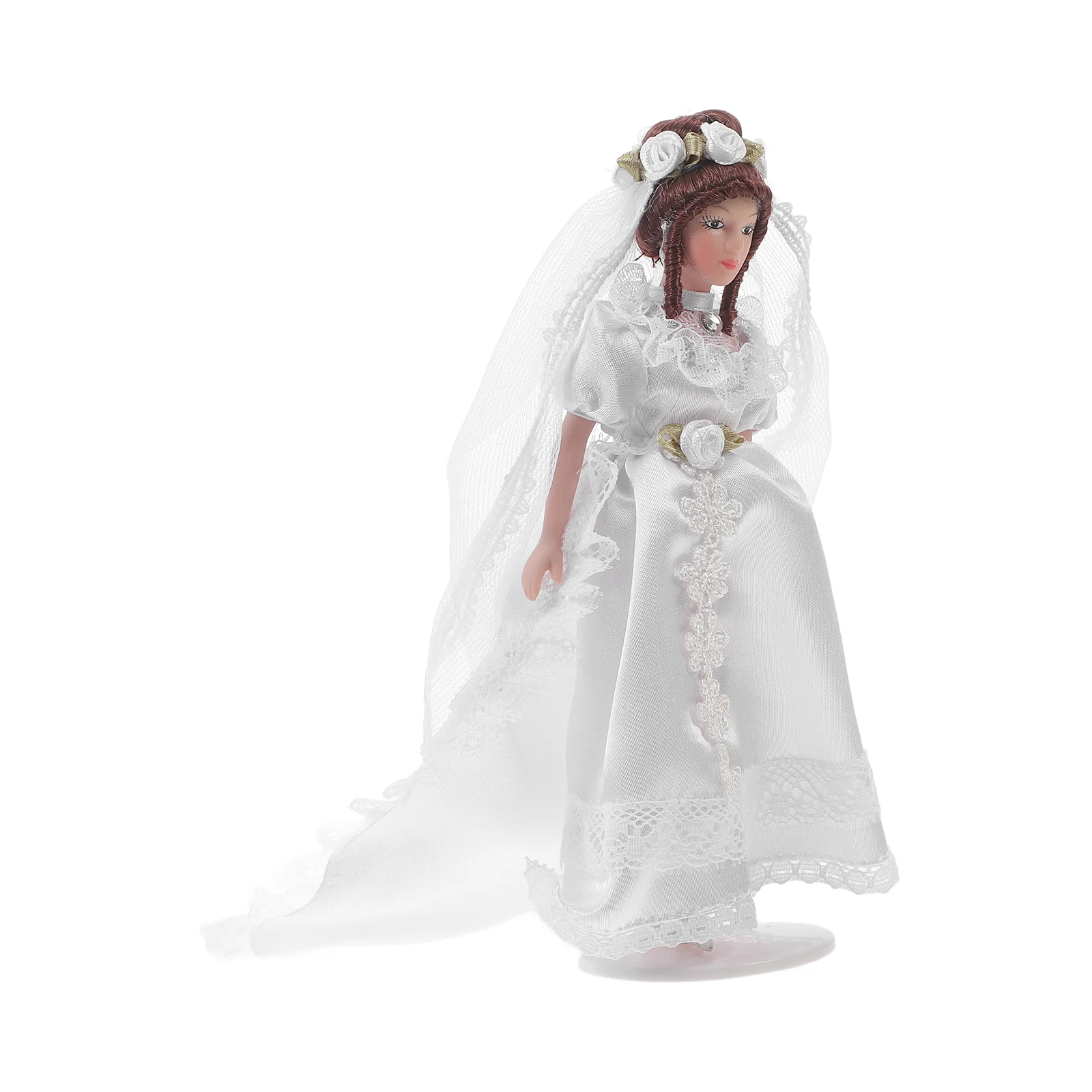 

House Mini Figure Models Character Woman Jacket Top Hat Landscape Figures Ceramics Layout Props Women's Babies Dolls