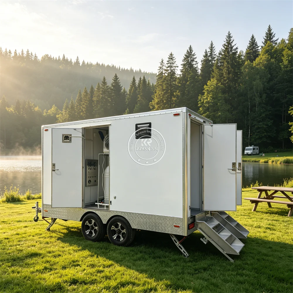 Compact Mobile Toilet Urban Event Portable Restroom Bathroom Cabin Trailer Large Capacity Toilet Trailer For Outdoor Activities