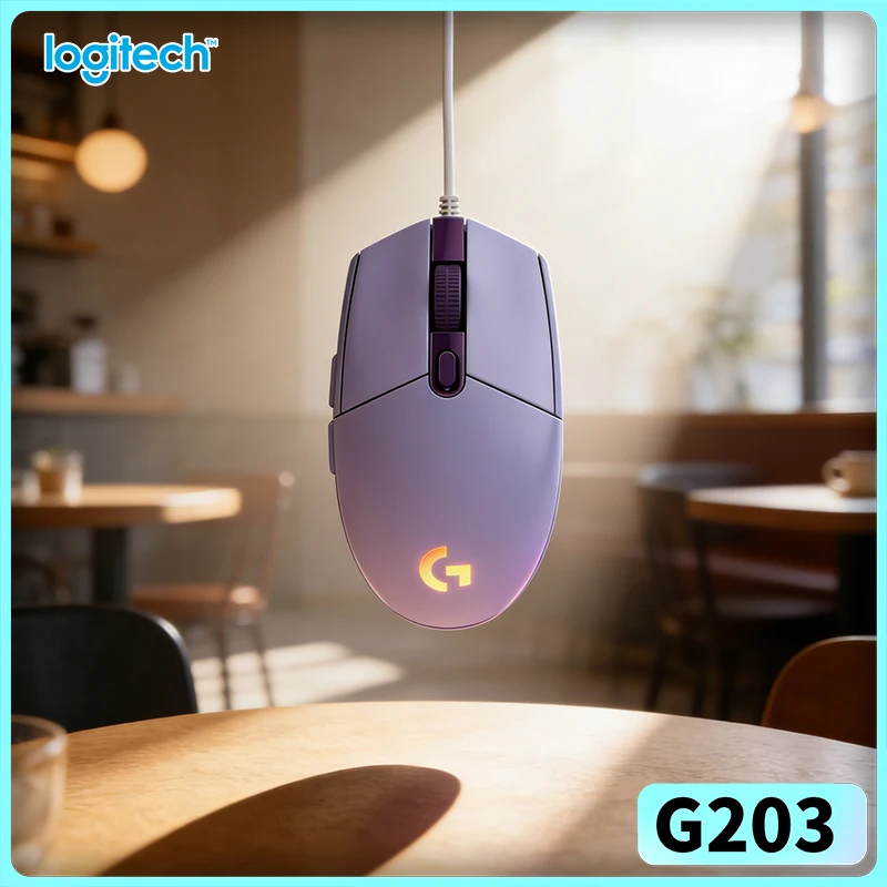 

Logitech G203 LIGHTSYNC Mouse Gaming Wired 8000 DPI Sensor 16.8M RGB Colors 6 Buttons 2.1m Cable PC Laptop Durable
