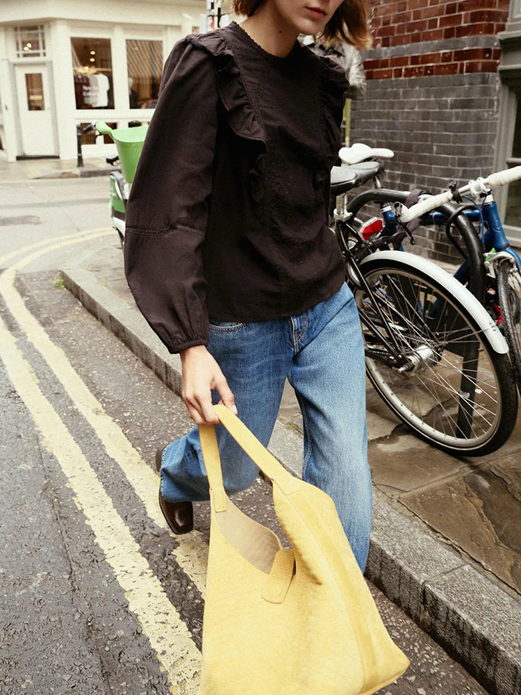 جديد 2025 الخريف فضفاض الأزهار التطريز irt الملابس النسائية المرحلة العرقية زي واسعة Sve زر حتى أعلى