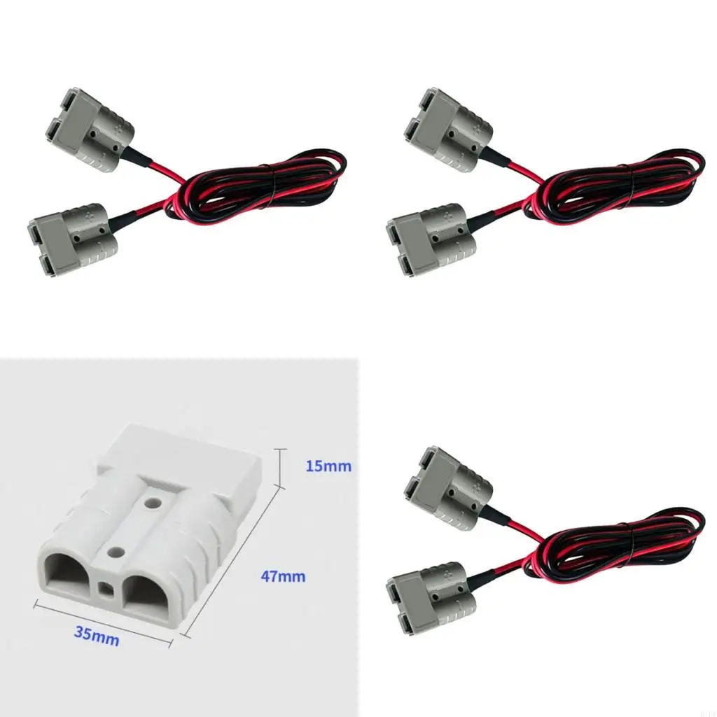 E1PF Winch Towing Battery Cable Extension SB50 with Gray SB50 End Housings and 12-Size Tinned Wire for Power Routing