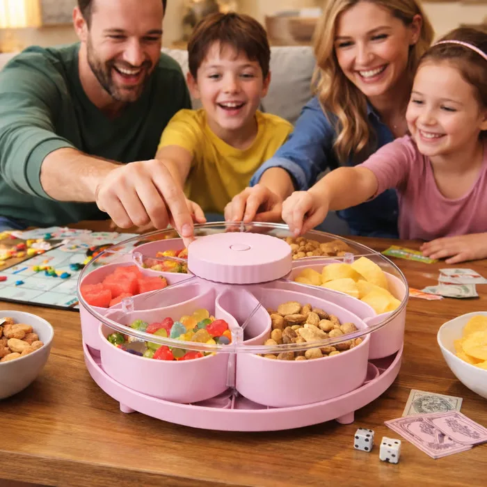 

Rotatable Divided Snack Tray, Household Snack Tray, Snack Storage Box, Large Capacity, Multiple Options, Household Items