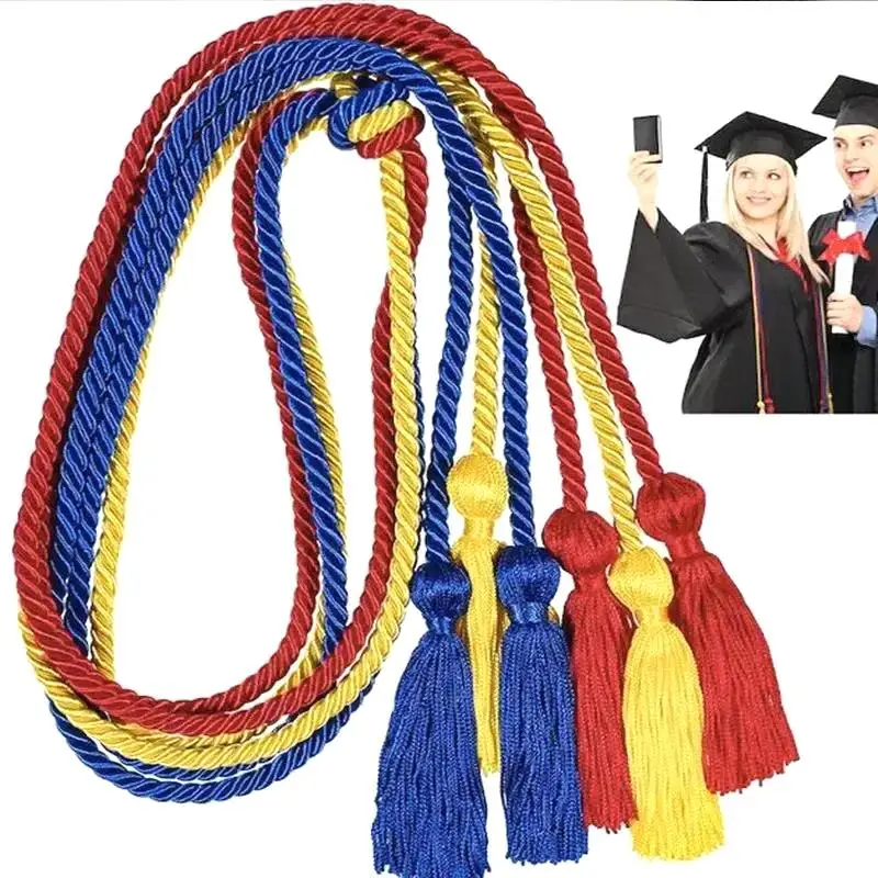 

170CM Tassels Long Rope Double Fringe Trim Tassels Graduation Honor Cords For DIY Curtain Bachelor Gown Accessories