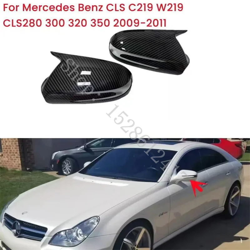 Para Mercedes-Benz CLS C219 W219 CLS280 300 320 350 2009~2011: Capa de Espelho Retrovisor Lateral Estilo Adesivo, Acessórios Automotivos