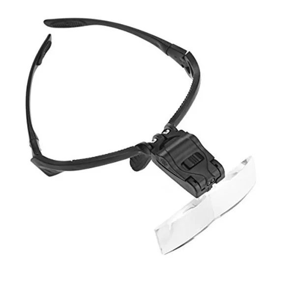 

5Pcs Loupe Magnifying Glasses LED Visor Bracket Headband Interchangeable for Tailoring Reading Flower Plant Viewing