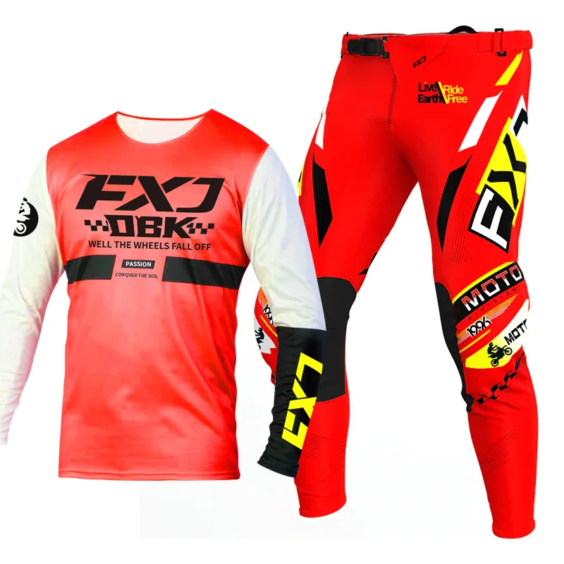 2027 red new motocross jersey and pant Child Pink Girl red Off-road motorcycle gear set Enduro cross adult woman 4 5 6 7 years