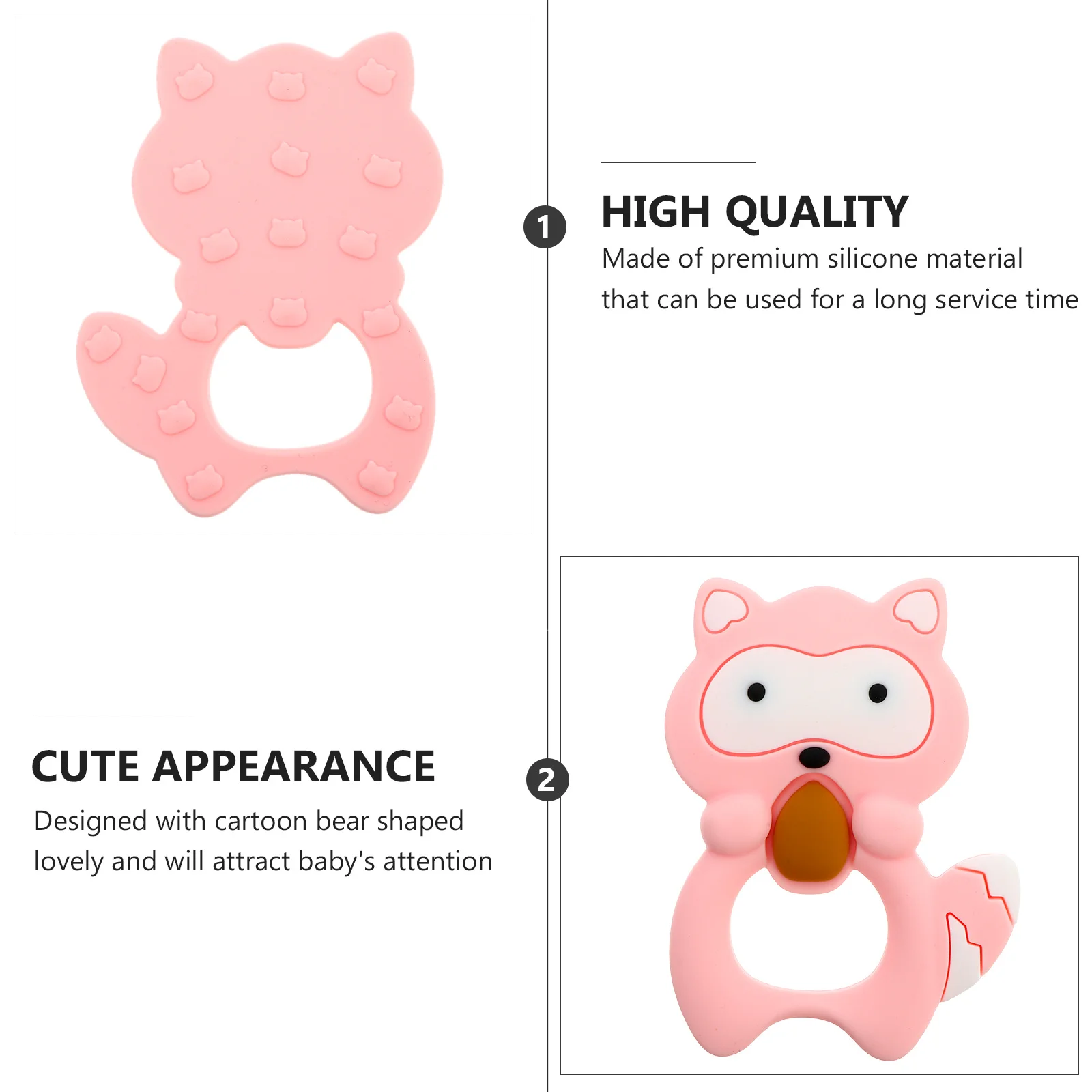

1 шт., детский прорезыватель с рисунком медведя, безопасный пищевой силиконовый прорезыватель для коренных зубов, инструмент для облегчения боли при десенке младенцев, жевательный инструмент