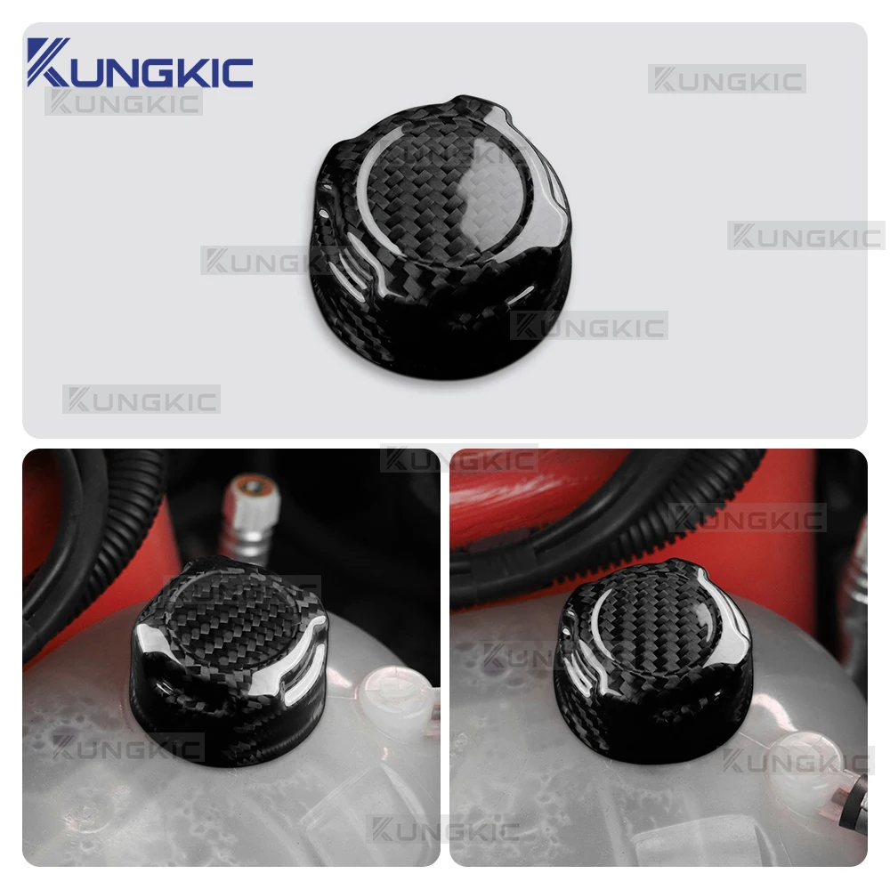 Hard Dry Carbon Fiber Car Coolant Cap For Abarth 595 595C 695 695C Fiat 500 500C 2016 2017 2018 2019 2020-2024 Trim Accessories