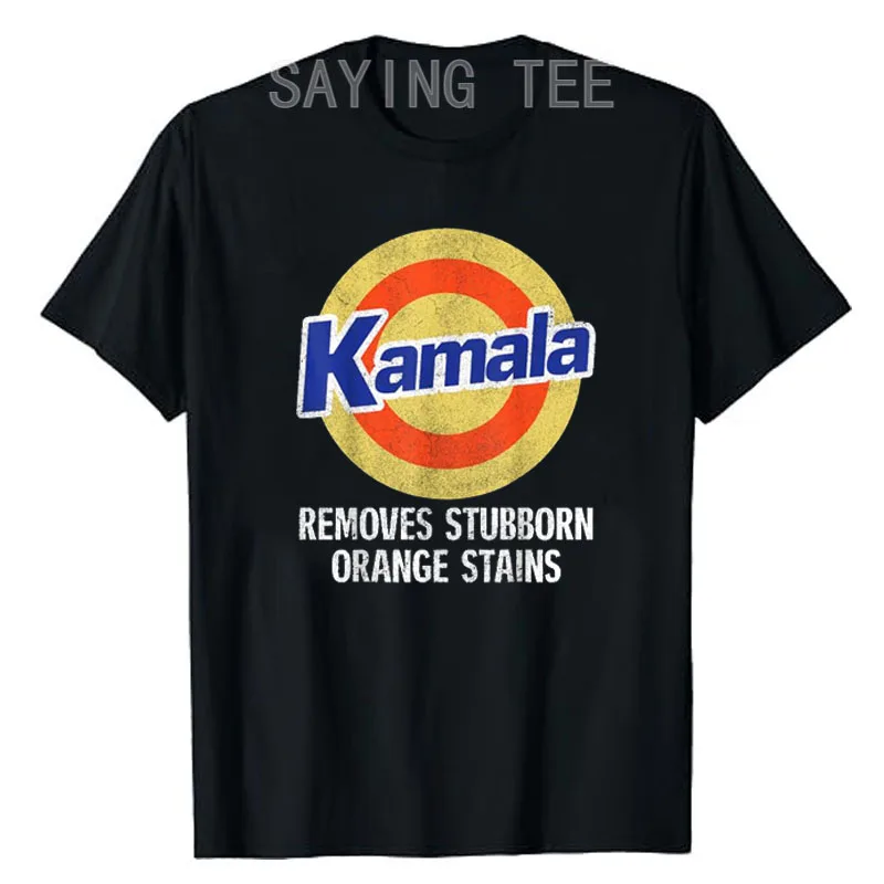 Kamala Removes Stubborn Orange Stains,Kamala Harris 2025 T-Shirt Democratic Party Clothes Short Sleeve Campaign Tee Novelty Gift