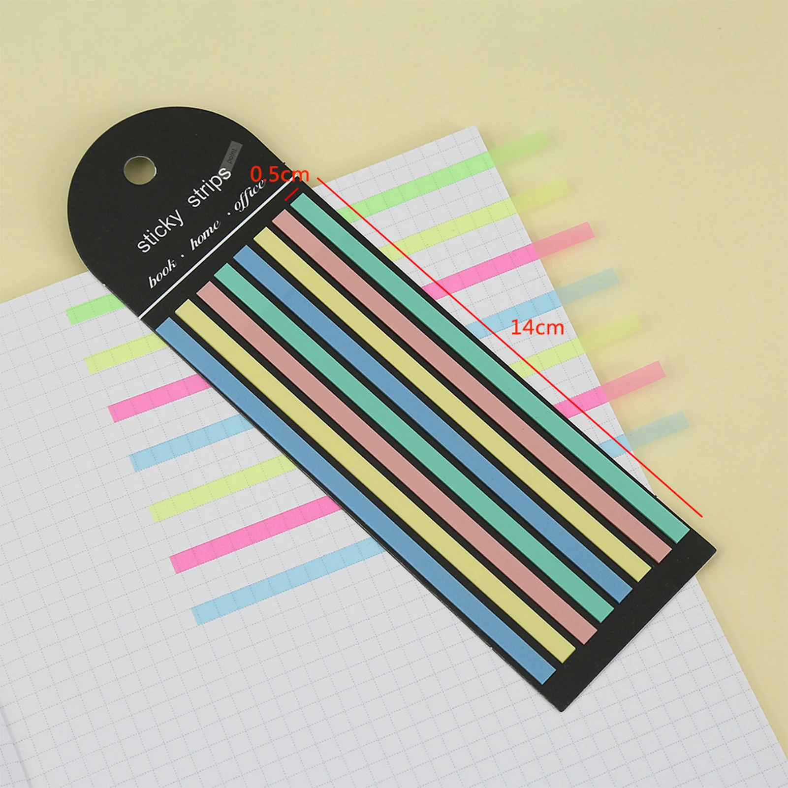 Catatan Perekat Panjang Sederhana Stiker Kertas Catatan Portabel untuk Sekolah Kantor