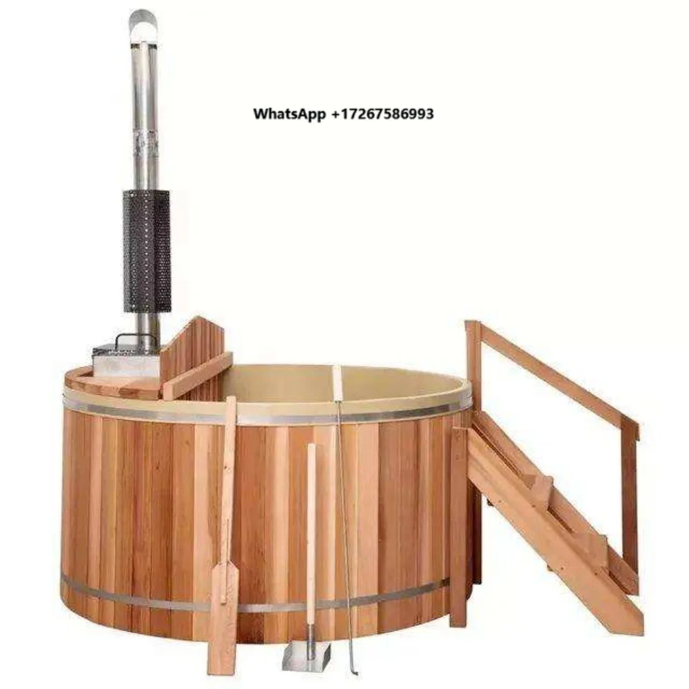 Modern Design Wood Fired Outdoor Hot Tub Spa Bath Tub for Bathroom Use on Sale