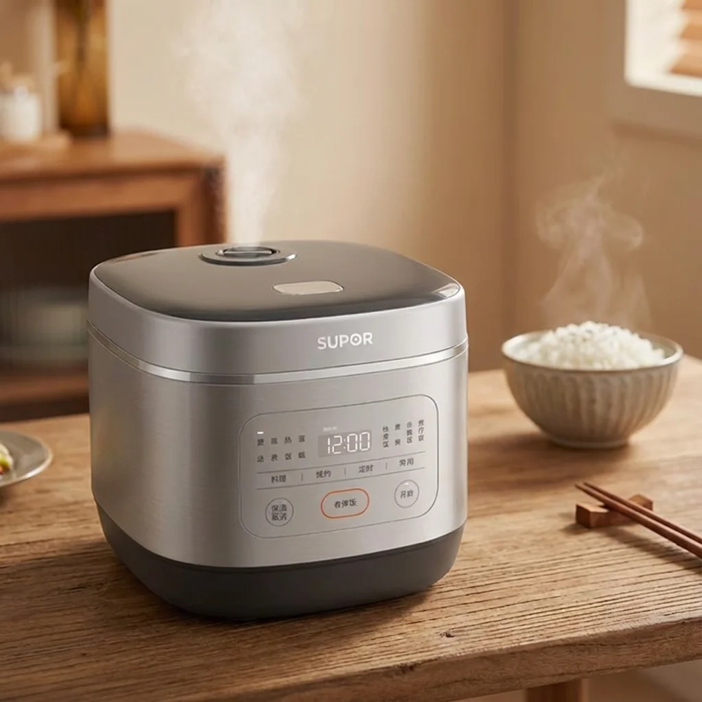 جهاز طبخ الأرز متعدد الوظائف من SUPOR-Smart، وعاء داخلي سميك مستدير، ألماس أزرق، 4-5 أشخاص