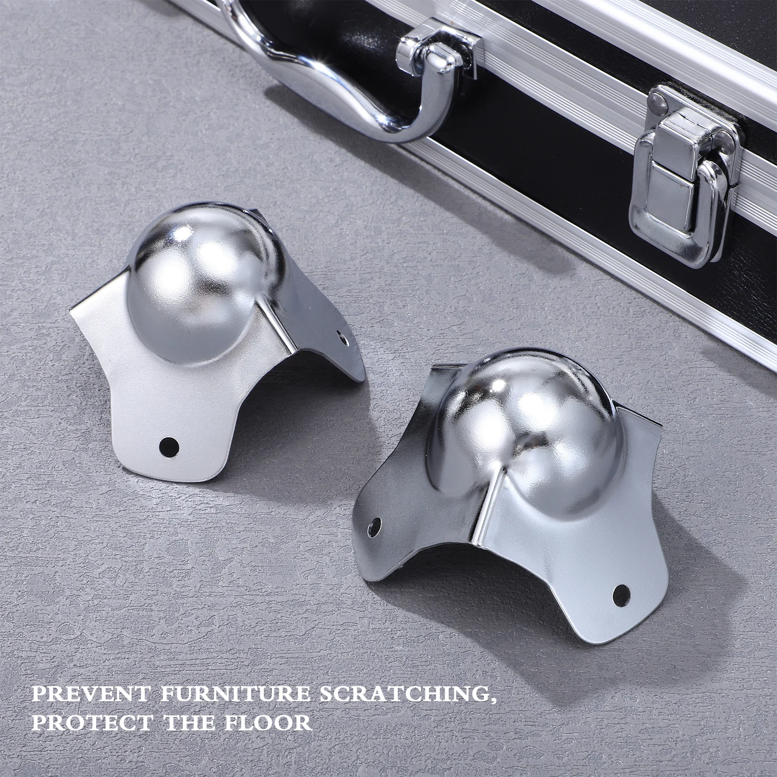 Metal Spherical Shockproof Canto Protetores, Flight Storage Case, Iron Ball, 8 pcs