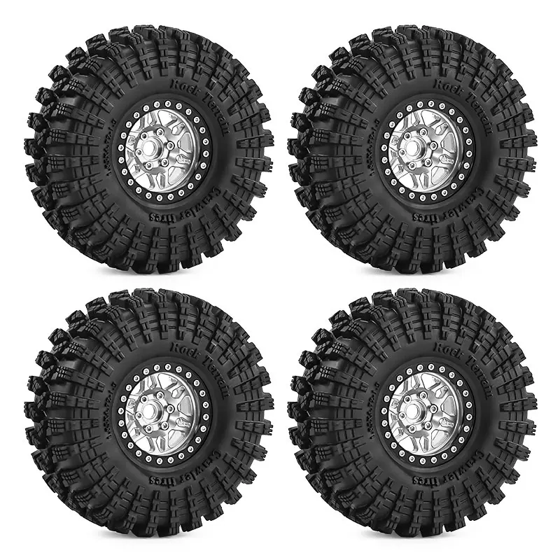 1.9 Inch Beadlock Wheels Tires 12mm Hex for TRX4 SCX10 Capra Axial SCX24 Traxxas Enduro RC Crawler Truck Upgrade Parts