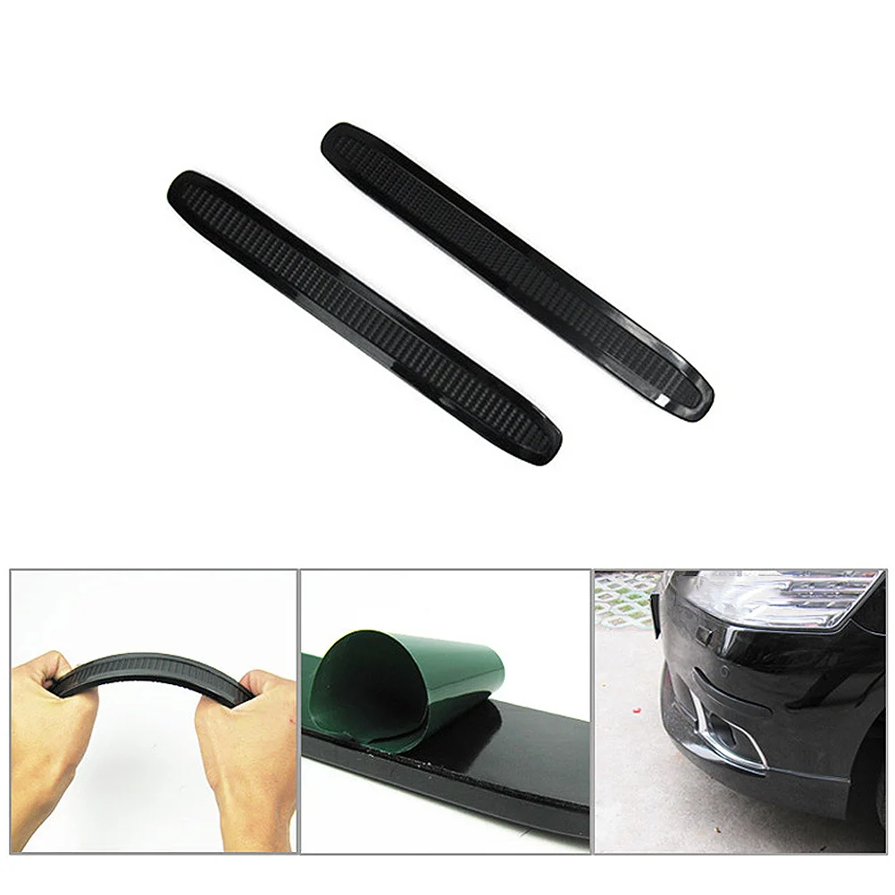 

Car Bumper Anti Scratch Protector Strip Black Carbon Fiber Flexible Crash Proof Bumper Protector Trim Durable Anti Collision
