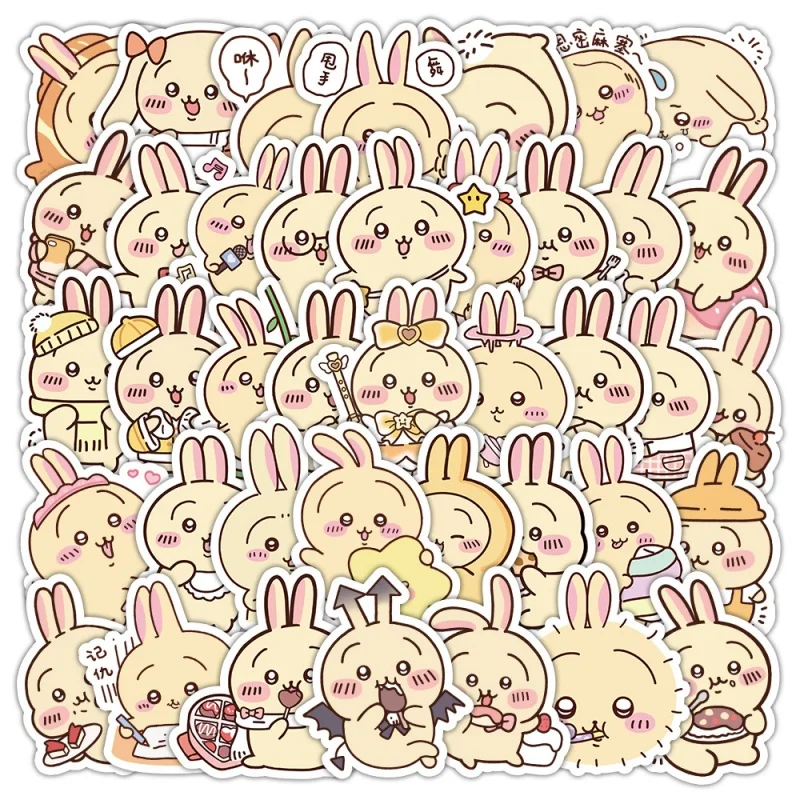 60pcs Cute Chiikawa USAGI Stickers Pack Decorative Scrapbook Laptop Phone Case Water Bottleうさぎ Cartoon Stickers DIY Kids G